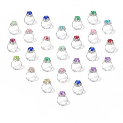 SUPVOX - SUPVOX 20-Piece Fantasy Ring Set: Sparkly Alloy Rings with Simulated Gems - Costume Jewelry Collection for Dress-Up & Party Favors