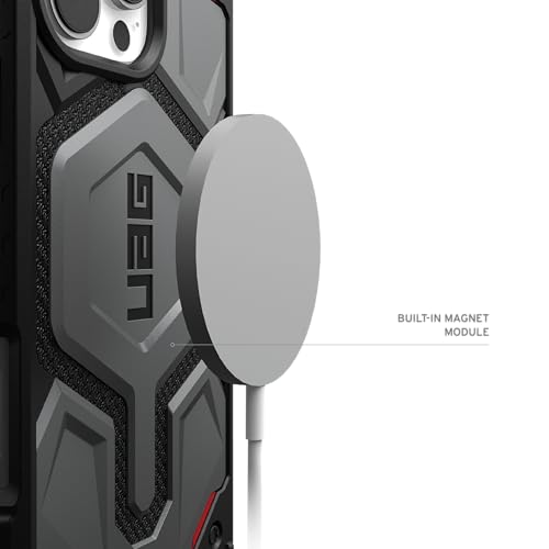 Image of Urban Armor Gear UAG Monarch Pro Magnetic Compatible, Premium Rugged Protective Case /Cover Compatible with iPhone 16 Pro Max (6.9-Inch) (Military Drop Tested) - Kevlar Silver