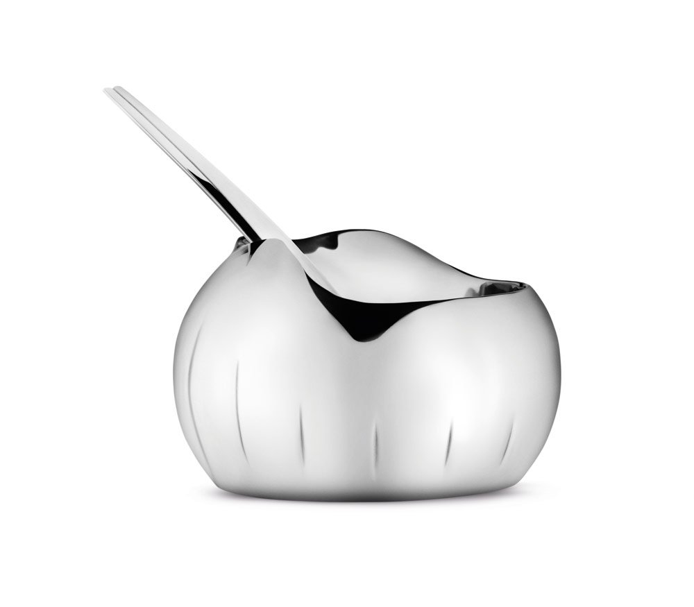 George Jensen Legacy Sugar Bowl with Spoon, Stainless Steel, 9 x 19.2 x 17.7 cm