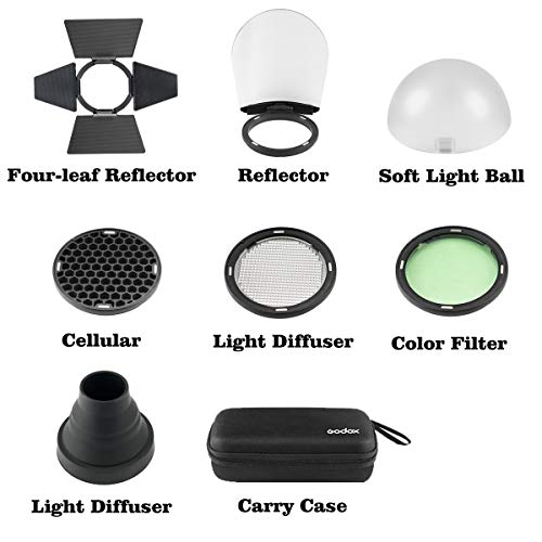 Kit de acessórios Godox AK-R1 compatível com Godox H200R cabeça de flash redonda, acessórios AD200