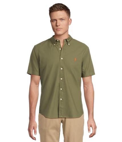POLO RALPH LAUREN Mens Classic Fit Garment-Dyed Oxford Shirt, New Olive, XXL