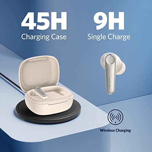 Image of EarFun Air Pro 3 ANC In-Ear Bluetooth Earbuds, Qualcomm Aptx Adaptive Sound, 6 Mics CVC 8.0 ENC, Bluetooth 5.3 TWS, Multipoint Connection, 45H Playtime, App Customize (White)