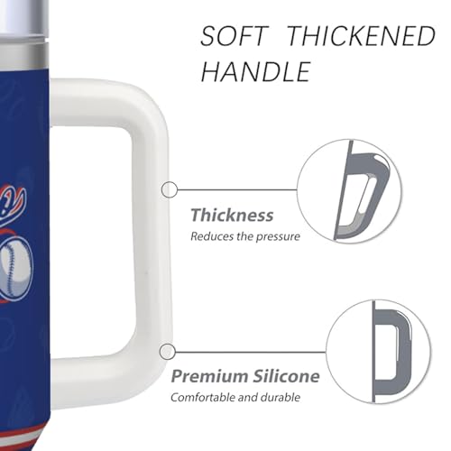 Image of Chicago 30 oz Tumbler with Handle and Straw,Car cup,100% Leakproof Insulated Tumbler with Lid and Straw,Made of Stainless Steel,Cup Holder Friendly Base,Classic Collection Gifts for Fans