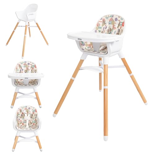 Nuby 4-in-1 Baby High Chair Seat with Removable Tray - 6+ Months to 3 Years - Adjustable Toddler...