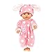 Aeromdale Pyjama pour poupée avec chapeau - 43 cm - Accessoire de poupée - Rose - 1 lot
