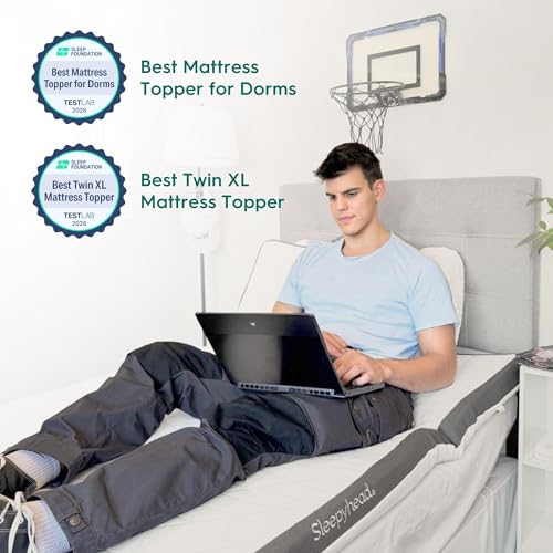 Image of Sleepyhead Twin Mattress Topper 3 Inch for College Dorm, Cooling Gel Memory Foam, Pressure Relief, Removable Washable Cover, CertiPUR-US Certified (Twin 3 inch)