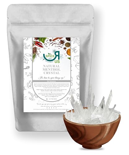 Pure Menthol Crystals Natural Aromatherapy Congestion Blocked Nose Relief Cold Flu Premium Quality by Spice R Us 25g-1900g (25g)