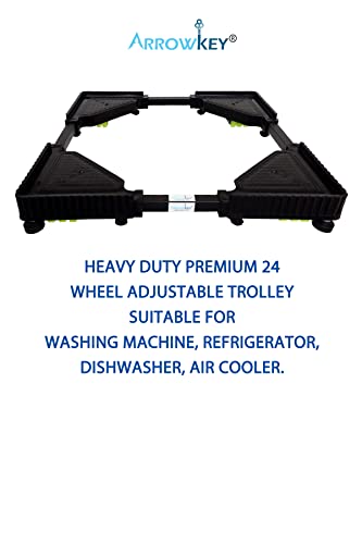 Image of ARROWKEY Premium Heavy Duty Adjustable 24 Wheel Stand /Trolley /Suitable for Front & Top Load Washing Machine /Refrigerator /Dishwasher /Capacity Upto 250 KG Washing Machine 7 kg
