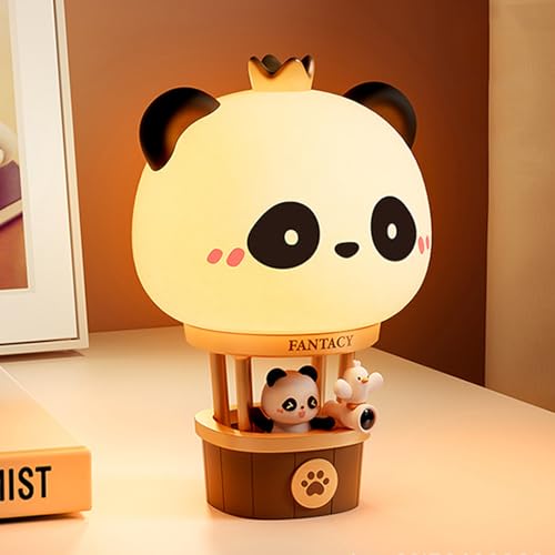 Lámpara de Mesa Infantil Panda Globo Aerostático Recargable miniatura 1