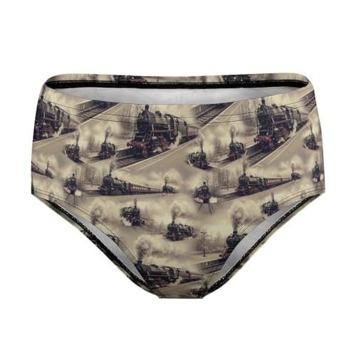 FOSKERV Women's No Show Brief Underwear, Stretchy Wear Resistant Underpants, Ladies Versatile Non Deforming Panties Breathable, Train, (M)