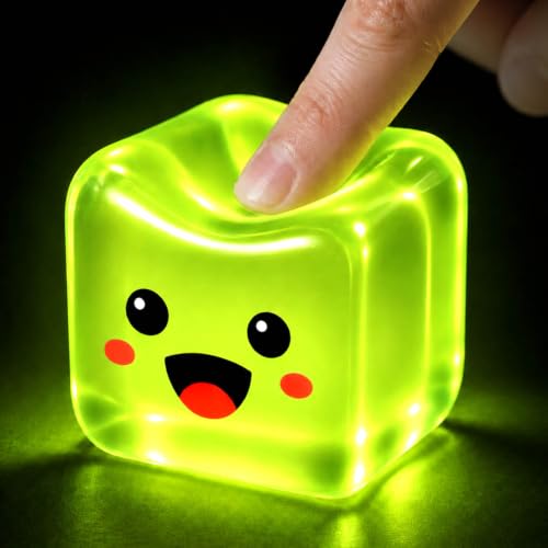 Mochi Cube - Glow in the Dark Big Squishy Fidget Toys - Stress Squishy Toy - Ice Cube Squeeze Squishys - Slow Rising Sensory Stress Cube - Image 8