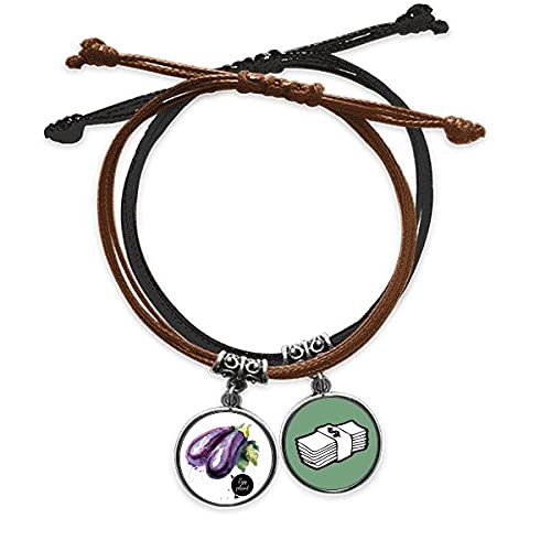 Pulsera de cuerda con berenjena para un estilo de vida saludable y natural