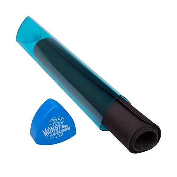 Playmat Tube - Monster Protectors Prism-shaped Play Mat Tube (Transparent Blue) - Won't Roll , Easy in and Out Design
