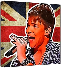 Impression sur toile Union Jack pop art 30x30 cm pour un bureau moderne