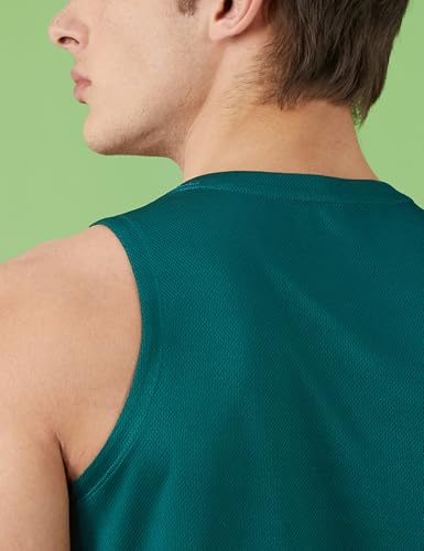 Image of Amazon Brand - Symbol Men's Polyester Color Block Active Regular Fit Sports | Round Neck | Sleeveless T-Shirt