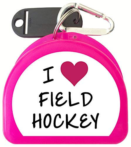Zumoe Field Hockey Mouth Guard Case Mouthguard Case, Retainer Case - I Love Field Hockey