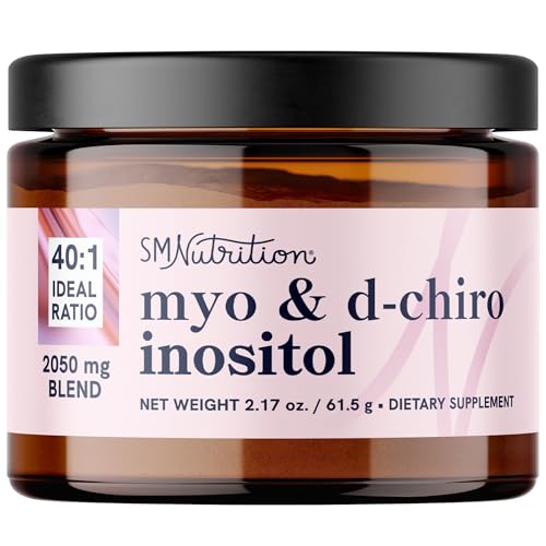 Myo-Inositol & D-Chiro Inositol Powder | Hormone Balance for Women | Ideal 40:1 Ratio | Myo Inositol 2000mg D Chiro 50mg | Regulate Menstrual Cycle & Support Ovarian Health | 30 Servings 2.17 oz.
