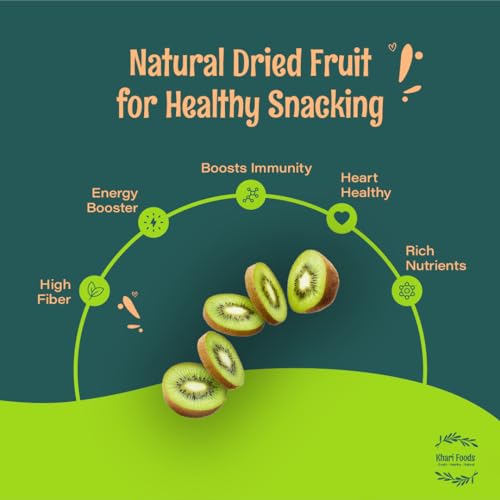 Image of Khari Foods Premium Dried Kiwi 200g, Natural Fruit Snacks, High Fibre, Energy Booster, Naturally Dehydrated, Wholesome Nutrition