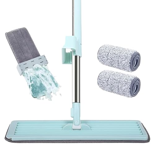 baselike Flat Mop for Floor Cleaning Magic Slider Squeeze Mop Microfiber Hands Free Squeeze Mob 360 Bucket Less Pocha Wet and Dry Use Microfiber Refill mop Stick