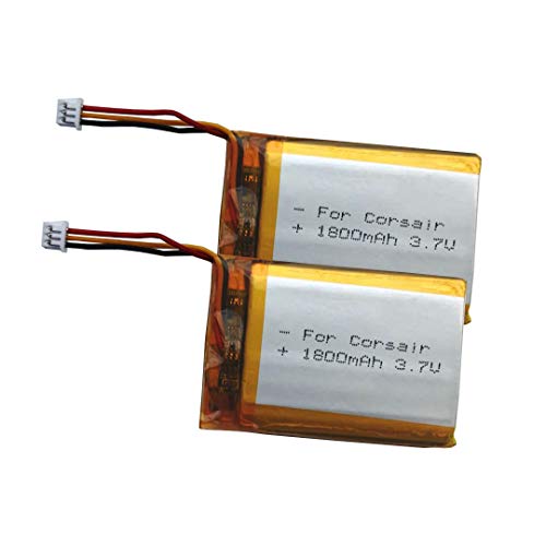 1800mAh Replacement Battery for Corsair Void Gaming Headset Corsair Void Pro RGB Wireless Gaming Headset - Dolby 7.1 Surround Sound Headphones and More _ Set of 2