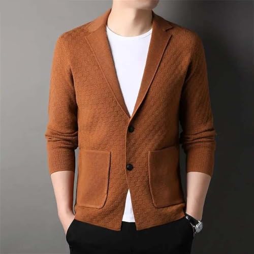 Men Classic Button Front Textured Knit Blazer Cardigan Sweater Casual Soft Long Sleeve Knitwear2
