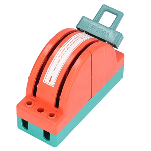 Disconnect Knife Switch 100A AC 380V 2 Pole Double Throw Knife Safety Electrical Disconnect Switch for Home Appliances