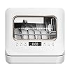 Tafelblad Vaatwasser Met 6 Plaatsinstellingen Draagbare Mini Afwasmachine Vrijstaand Huishoudelijke Automatische Vaatwasser 5 Wasfuncties LED Display Energie Efficiënt