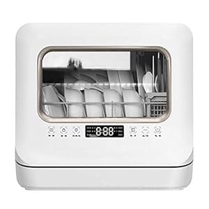 Tafelblad Vaatwasser Met 6 Plaatsinstellingen Draagbare Mini Afwasmachine Vrijstaand Huishoudelijke Automatische Vaatwasser 5 Wasfuncties LED Display Energie Efficiënt