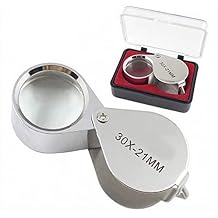 Mini Magnifying Glass 30X Folding Pocket Magnifier with Metal Protective Case - Foldable Reading Magnifier for Travel, Inspection, Jewelry, Coins, Hobby