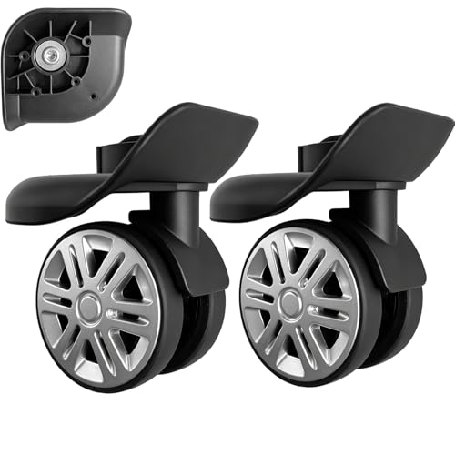 Tobeso-Nuoze W174-Replacement Luggage Wheels Repair Suitcase Bag Parts Spinner Wheels Casters Black A Pair 2 pcs