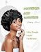 BONNET QUEEN Silk Bonnet for Sleeping Women Satin Bonnet Anti-Frizzy Night Sleep Cap Hair Wrap for Curly Hair with Adjustable Tie Band,Black