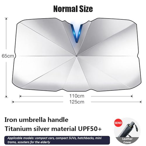 Parasol paraguas de coche para Hyundai ix35 e i30, protector plegable contra el calor interior 3