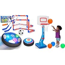Hover Soccer Ball & Toddler Basketball Hoop