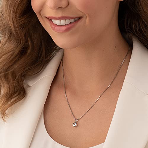 PEORA Solid 14K White Gold Aquamarine Pendant for Women, Genuine Gemstone Solitaire, 0.75 Carat Cushion Cut, 6mm, Blue Aquamarine Necklace, March Birthstone Necklace, w/Jewelry Box2