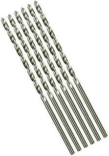 Pack of 6 Long 3.0mm HSS Drill Bits for Wood, Plastic and Metal