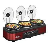 Sunvivi Triple Slow Cooker Buffet Servers and Warmer,3 Pot Food Small Mini...