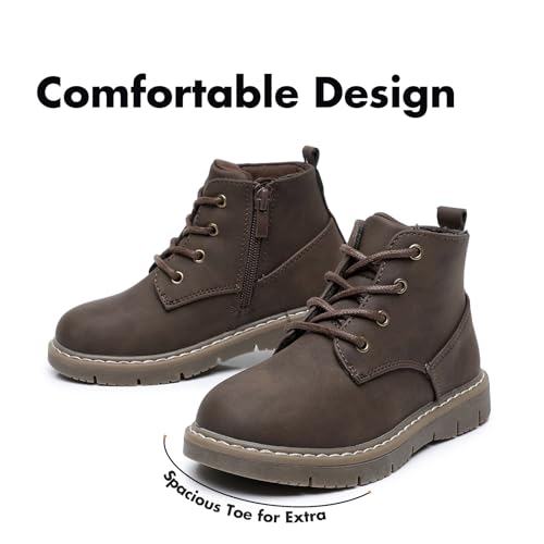 Ahannie Boys Boots Toddler Kids Work Boots Outdoor Casual Side Zipper Ankle Shoes(Toddler/Little Kid/Big Kid)2