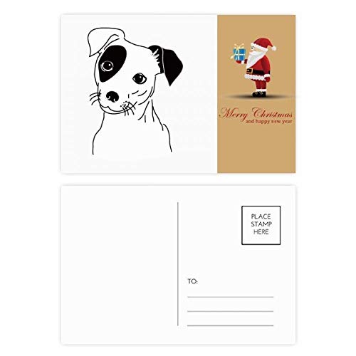 Cartes postales chien de dessin animé Père Noël noir lot x20 papier épais