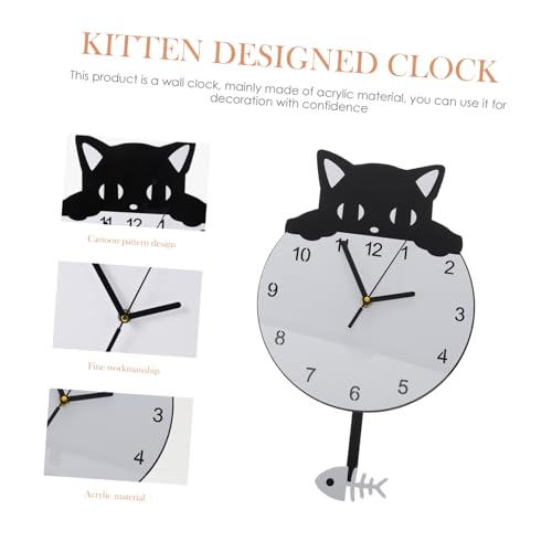 Horloge murale chat design simple cadeau idéal pour salon et maison - 5
