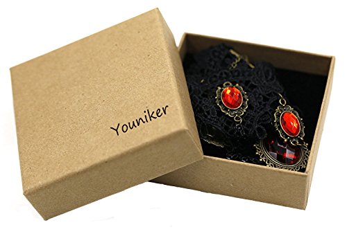 Youniker Choker Necklace For Women Gothic Black Lace Necklace Halloween Costume Party Punk Vintage Princess Lolita Choker Pendant Vampire Chain #TOP6