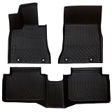 All-Weather Car Floor Mats Compatible with 2017 2018 2019 2020 Genesis G80 RWD, Custom Fit TPE Rubber Carpet Liners Set (Black)