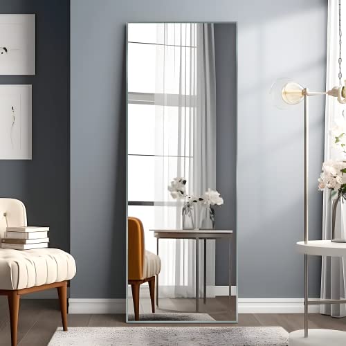 Image of NeuType Full Length Bedroom Wall-Mounted Floor Mirror with Standing Holder (Sapphire)