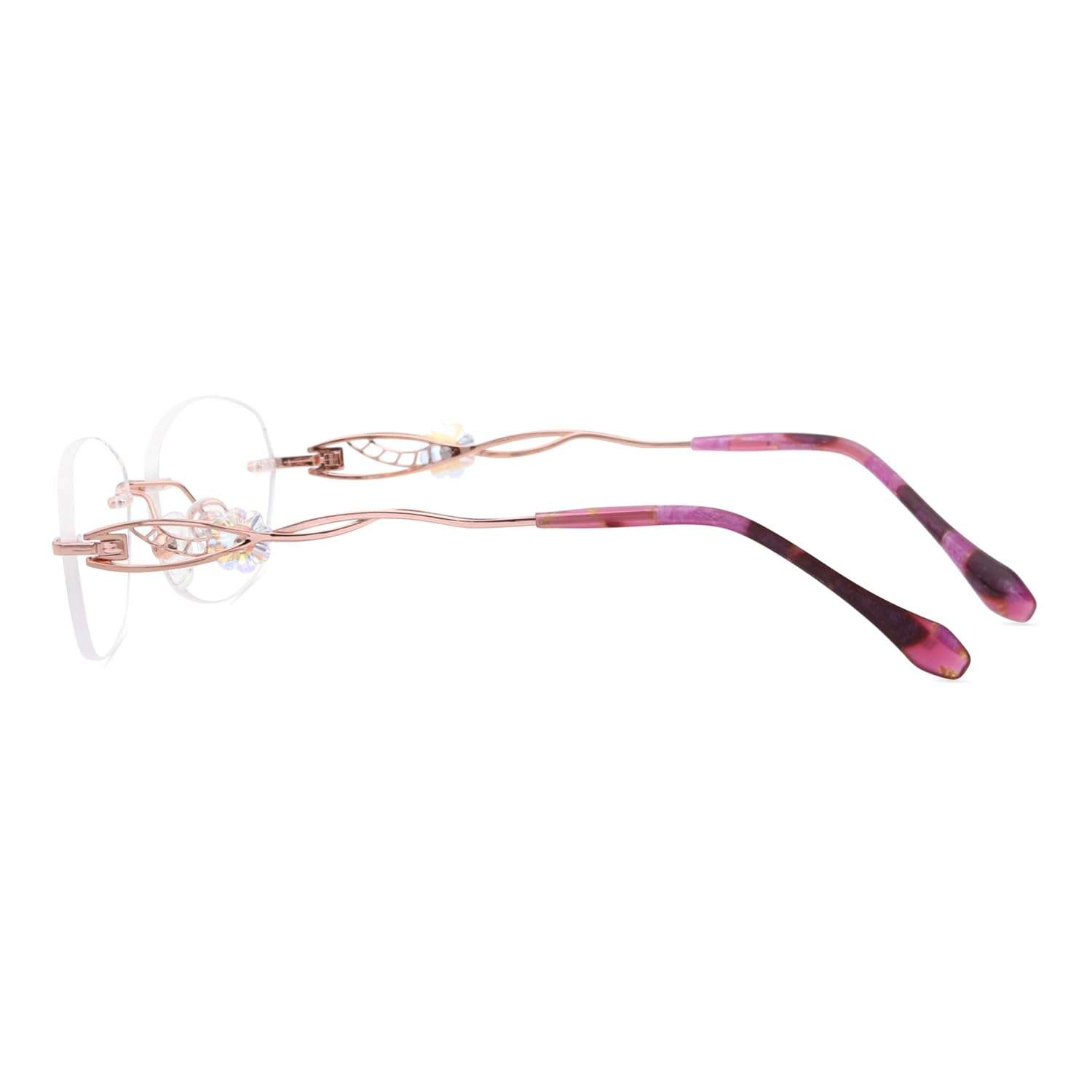 HELES - Gafas de lectura de lujo de titanio 100 % puro para mujer, antirreflejos, policarbonato, bloqueo de luz azul, lector de visión única