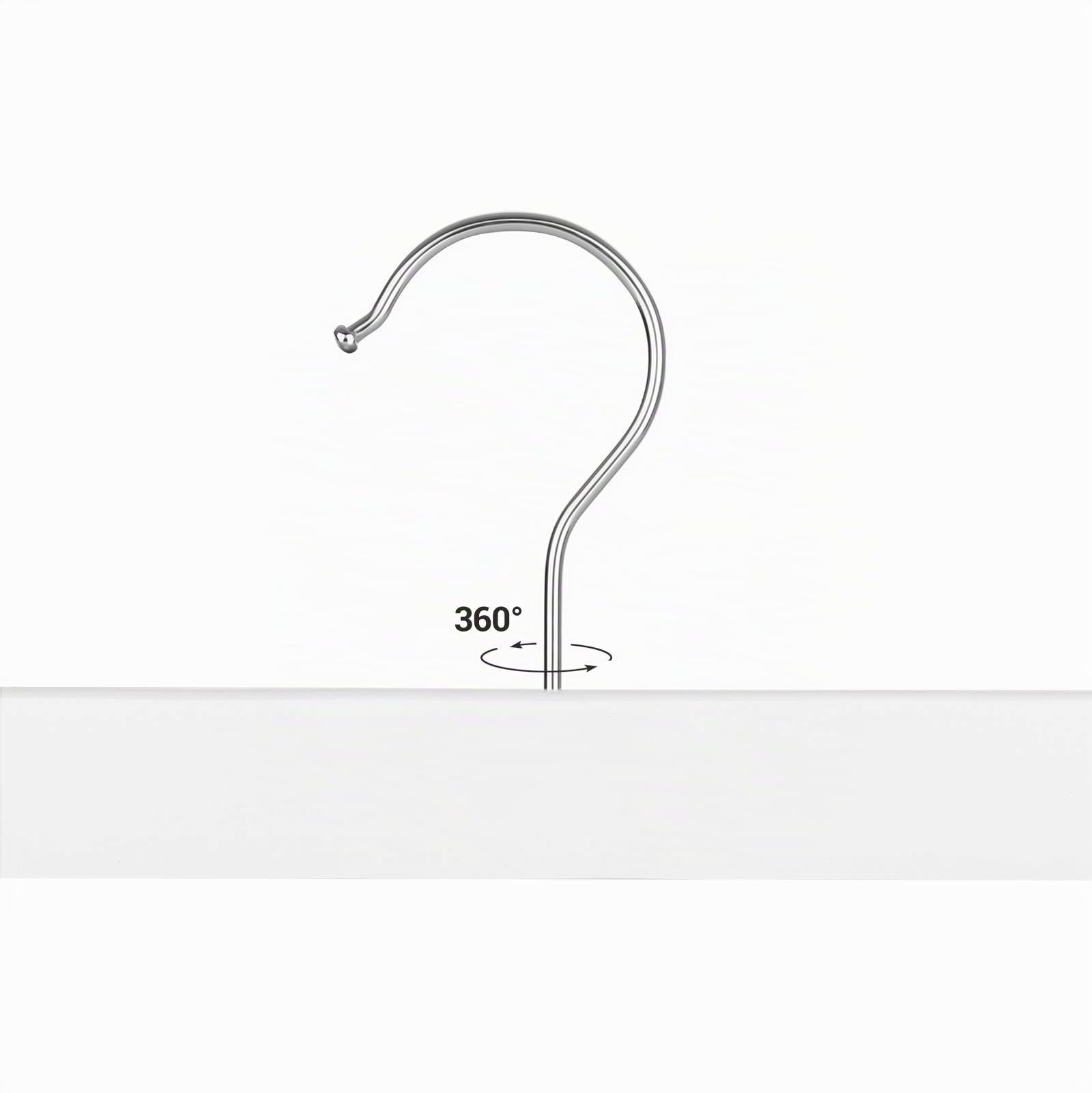 SONGMICS CRW008WT-8 - Juego de 8 Perchas Pinzas para Pantalones y Faldas, con Gancho Giratorio y Pinzas Ajustables, Longitud de 35,5 cm, Color Blanco
