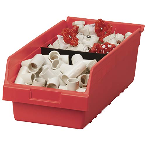 Akro-Mils 30088 Plastic Nesting Shelfmax Storage Bin Box, (18-Inch X 8-Inch X 6-Inch), Red, (8-Pack) #TOP6