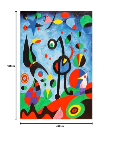 JZSDGB Joan Miro Prints - obrazy Joan Miro druk na płótnie - nowoczesna grafika - abstrakcyjna sztuka ścienna na płótnie - ogród, 1925 - 60 x 90 cm (24 x 36 cali) - nieoprawiony - dekoracja salonu