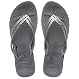 Havaianas Wedge Flip Flops - Casual Summer Wedge Sandals for Women - Steel Grey, 11W - 9M