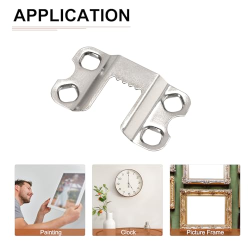 Image of DTGN 36mm Saw Tooth Picture Hangers 4-Hole with Screws - 10 Pcs - Good for Hanging Paintings Picture - Frame Hook Photos