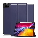QINOUK Funda para iPad Pro 11 2021 2020 con soporte para lápices, cubierta inteligente ultrafina de TPU de alta calidad, soporte triple con encendido y apagado automático, para Apple iPad Pro de 11