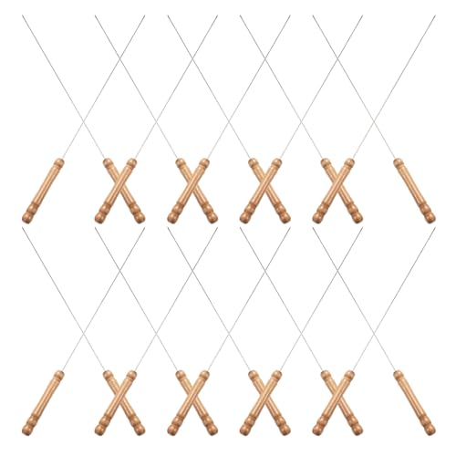 BAZEITFLOW Set 20 Pezzi Spiedini Rotondi per Barbecue in Acciaio Inox con Manici in Legno Spiedini di Metallo per Grigliate All’Aperto Resistenti al Calore e Riutilizzabili per Carne e